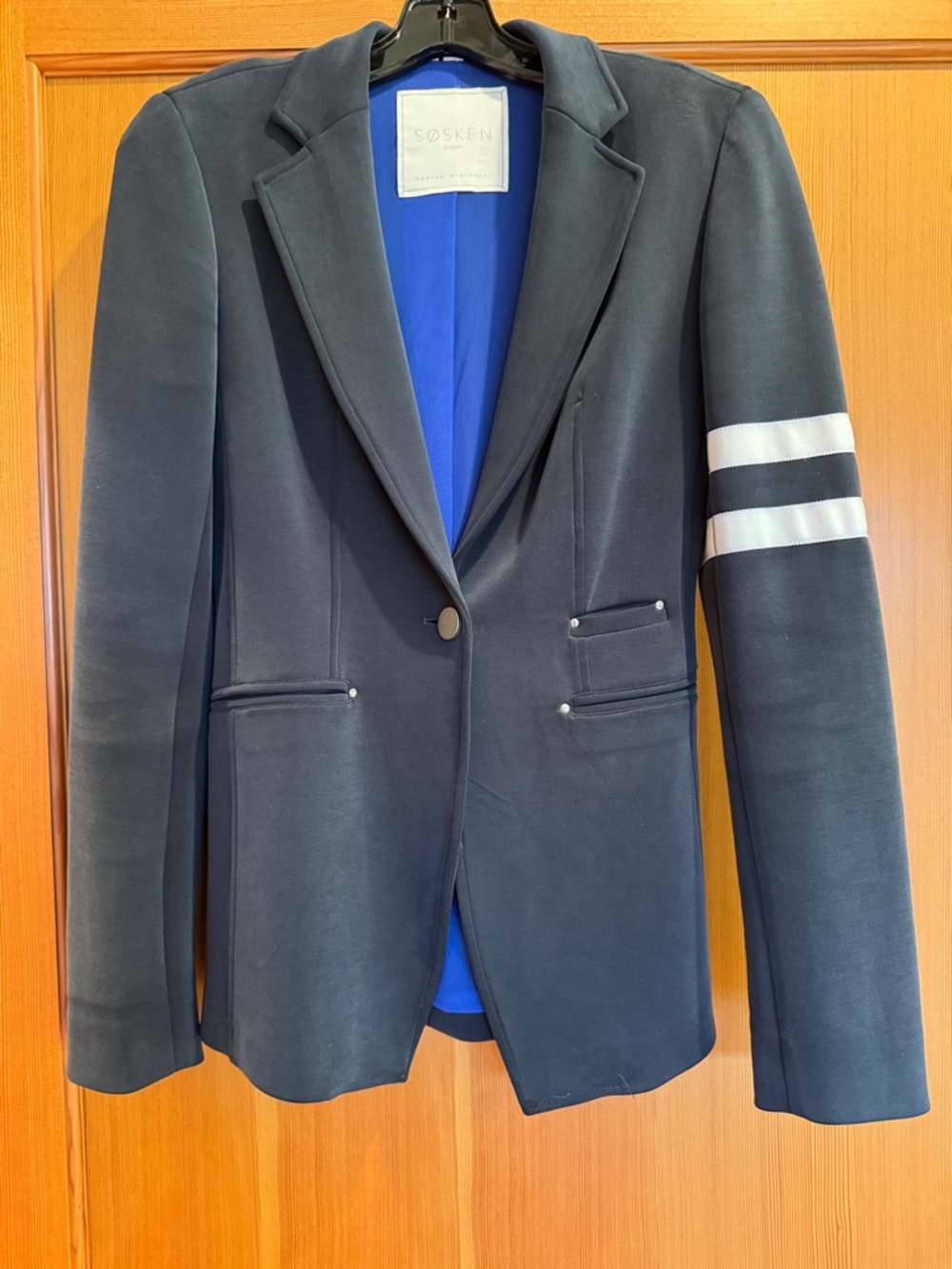 Women's Navy Blazer with Arm Stripe